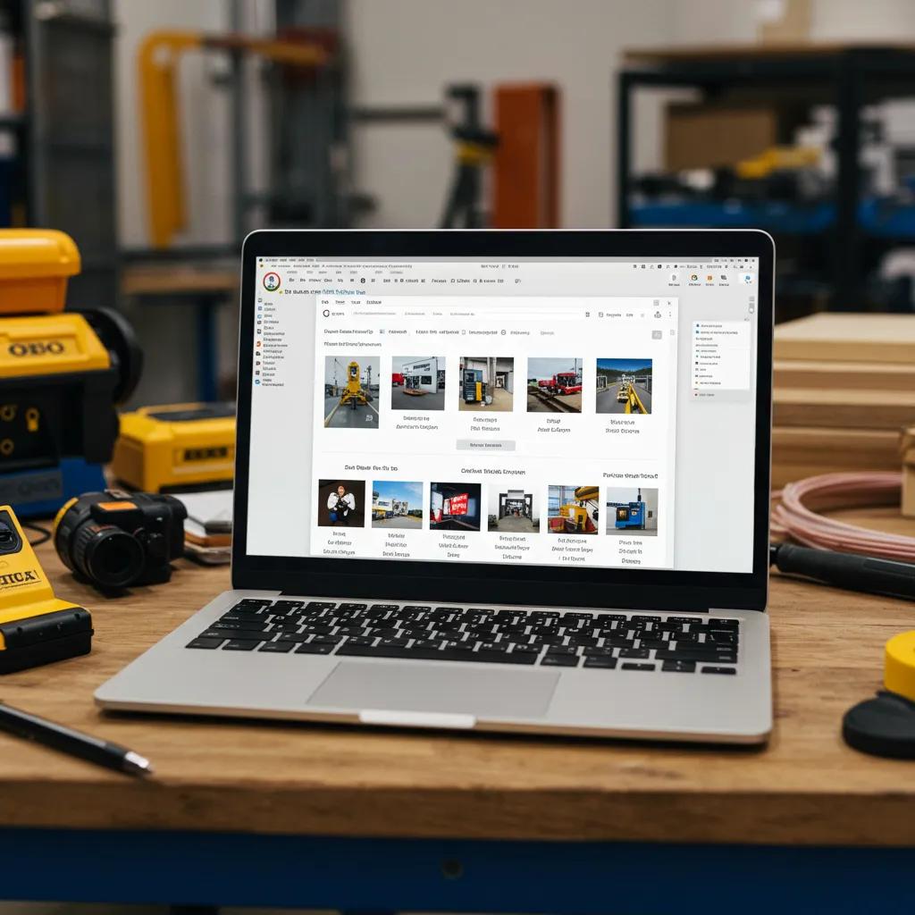 A tradesperson's Google Business Profile displayed on a laptop, showing local optimisation.